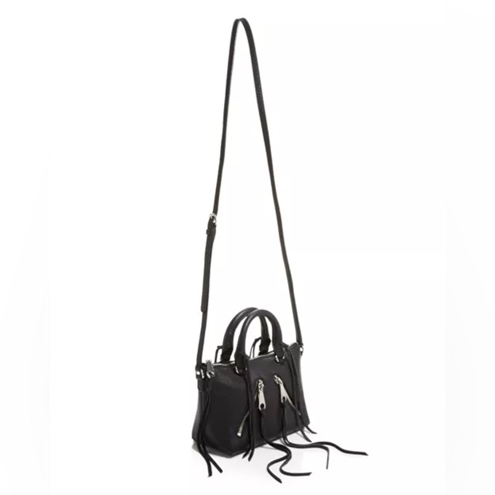 Rebecca Minkoff Micro Moto leather fringe Crossbody black A+ condition - Picture 3 of 11